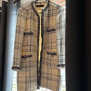 Zara Black and Cream Plaid Blazer